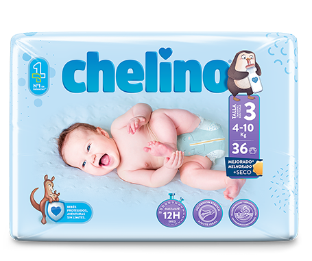 Pack ahorro Pañales T2 3-6 kg Chelino Nature 112 Uds